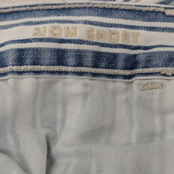 American Eagle Jean Mom Shorts Blue White Striped High Rise Y2K Casual Retro 12 - Picture 8 of 9